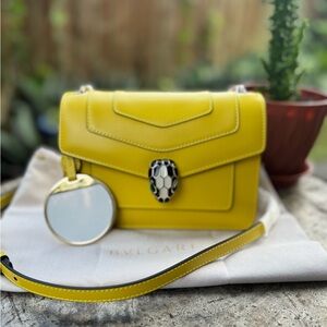 Bulgari Yellow Crossbody Bag with Serpenti Clasp